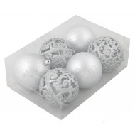 Bombki Srebrne Matowe 7.5cm Zestaw 6 szt. | Nietłukące | Skandi.pl