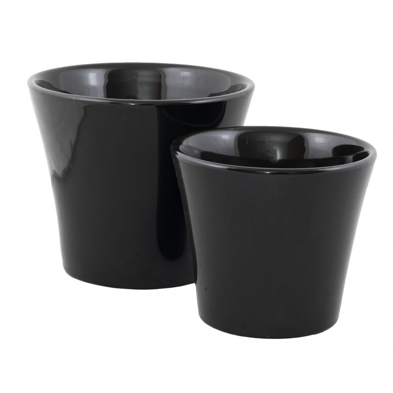 KOMPLET CZARNYCH DONICZEK ceramika | Wysyłka w 24h!