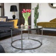 Stolik kawowy Clara srebrny XL | Wysyłka w 24h!