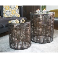 Stolik kawowy boczny Lynn złoty z lustrem | Wysyłka w 24h!