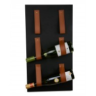 Wieszak na wino metalowy eko-skóra  | Wysyłka w 24h!