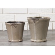 Donica Lobi ceramiczna brązowa komplet | Wysyłka w 24h!