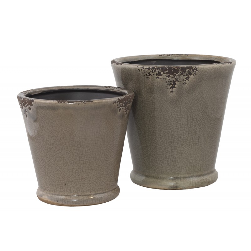 Donica Lobi ceramiczna brązowa komplet | Wysyłka w 24h!