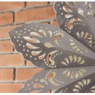 Gwiazda Aksamitna 3D 50cm Szara | Ozdoba Wisząca Skandi.pl