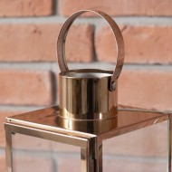 Lampion rose gold metal szkło | Wysyłka w 24h!