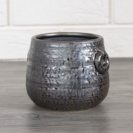 Donica Inka ceramiczna srebrna styl retro | Wysyłka w 24h!