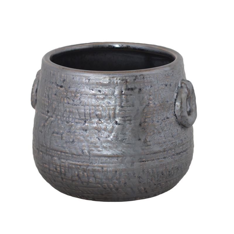 Donica Inka ceramiczna srebrna styl retro | Wysyłka w 24h!