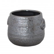 Donica Inka ceramiczna srebrna styl retro | Wysyłka w 24h!