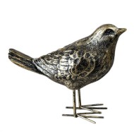 FIGURKA WRÓBELEK stare złoto