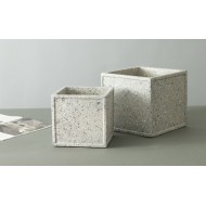 Donica marmurowa szara prostokątna komplet |  Wysyłka w 24h!