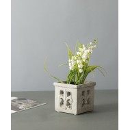 Osłonka na doniczkę retro betonowa szara| Wysyłka w 24h!