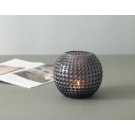ŚWIECZNIK tealight szary szklany