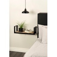 Półka wisząca styl loft bambus metalowa | Wysyłka w 24h!