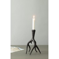 Świecznik róg renifera czarny na świecę stołową