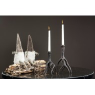 Świecznik róg renifera czarny na świecę stołową