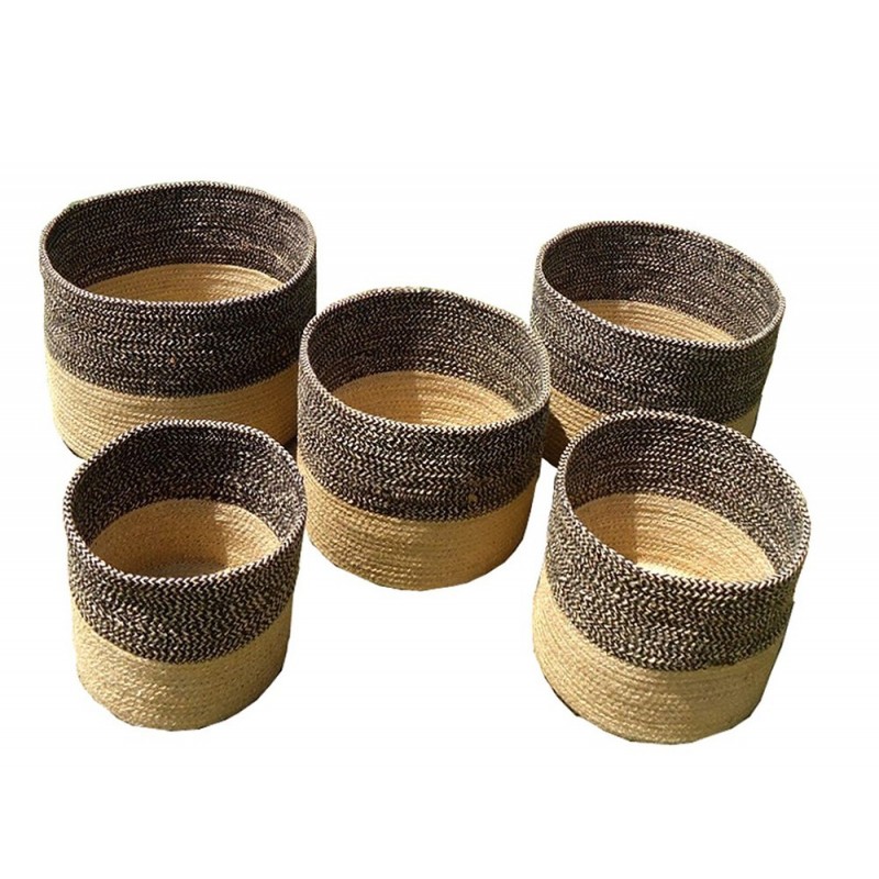 ZESTAW koszów JUTA brązowy /5/ | DekoracjeDlaDomu.pl