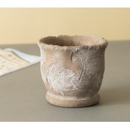 Donica z liśćmi betonowa beżowa |  Wysyłka w 24h!