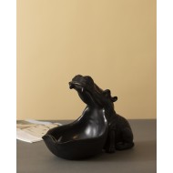 FIGURKA HIPOPOTAM czarny mat
