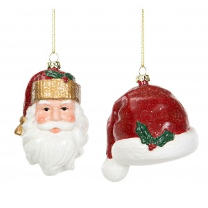 Bombka Zawieszka Mikołaj i Czapka 2 szt. | Nietłukące | Skandi.pl