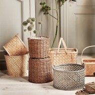 KOSZ NATURALNY BOHO bambusowy 30cm