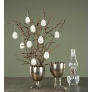 Donica Jajko srebrna metalowa |  Wysyłka w 24h!