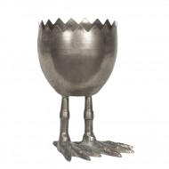 Donica Jajko srebrna metalowa |  Wysyłka w 24h!