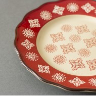 TALERZ CZERWONY deserowy śr. 21cm