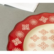 TALERZ CZERWONY obiadowy śr. 28cm