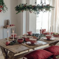 TALERZ CZERWONY obiadowy śr. 28cm