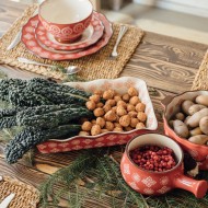 TALERZ CZERWONY obiadowy śr. 28cm