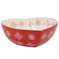 MISKA ŚWIĄTECZNA kamionkowa serce 1.5L