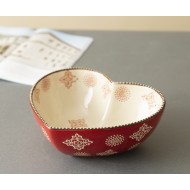 MISKA ŚWIĄTECZNA kamionkowa serce 1.5L