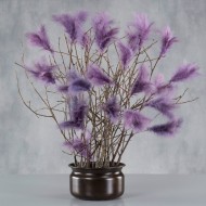 Pióro naturalne dekoracyjne fioletowe ze szpikulcem komplet