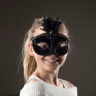 DEKORACJA MASKA KARNAWAŁOWA czarna
