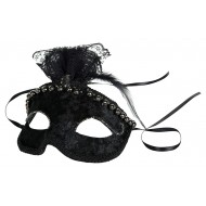 DEKORACJA MASKA KARNAWAŁOWA czarna