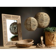 Lustro styl boho bambusowe prostokątne | Wysyłka w 24h!