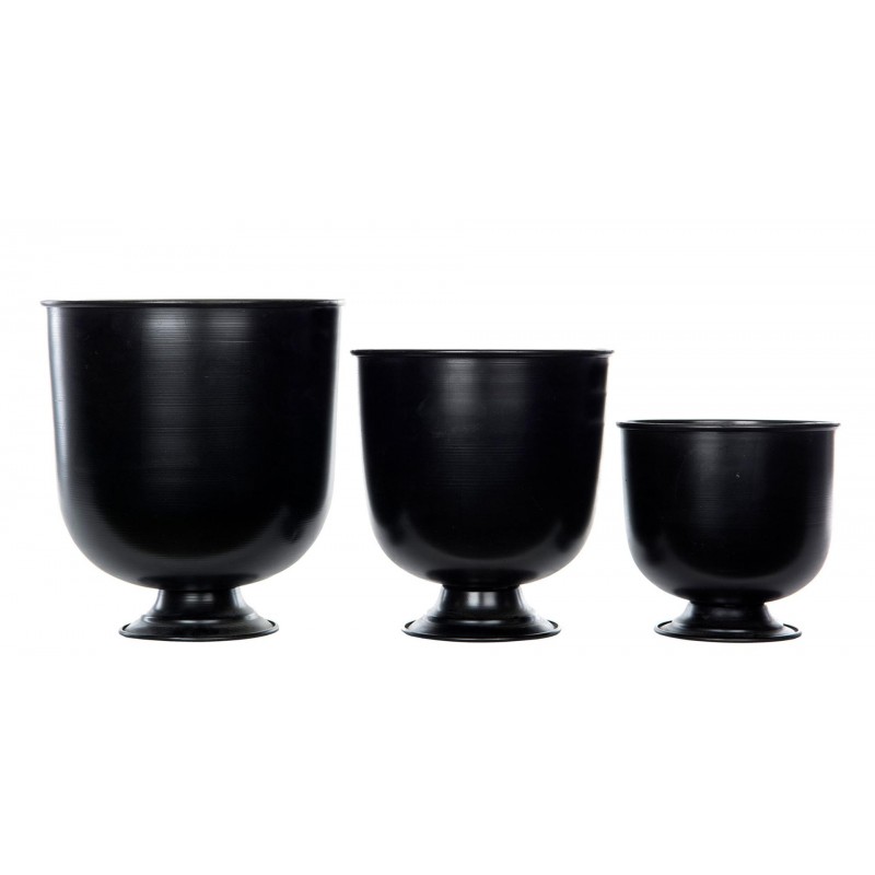 Osłonki metalowe czarne mat komplet 3 szt. dekoracyjne Pokal