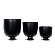 Osłonki metalowe czarne mat komplet 3 szt. dekoracyjne Pokal