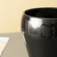 Donica Bella ceramiczna czarny połysk | Wysyłka w 24h!