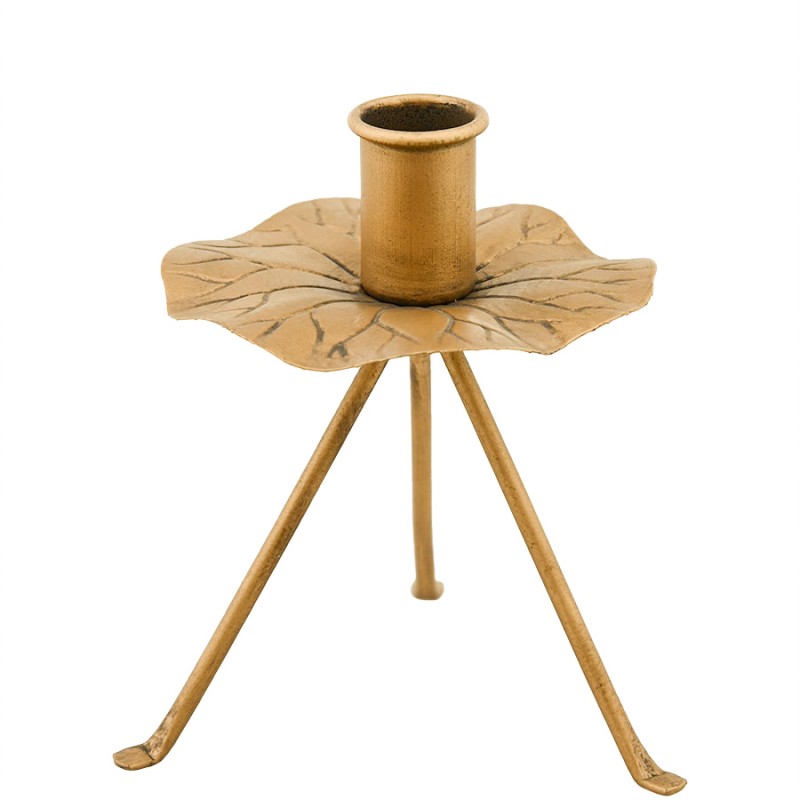 Świecznik Liść metalowy złoty | Wysyłka w 24h!