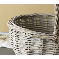 Klasyczne Wiklinowe Kosze z Uchwytem - Eleganckie Donice do Wnętr