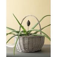 Klasyczne Wiklinowe Kosze z Uchwytem - Eleganckie Donice do Wnętr