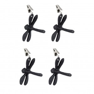 Obciążniki do obrusu żeliwne ważki czarne – komplet 4 sztuki