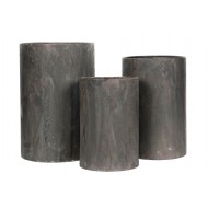 Osłonki metalowe 3 szt. postarzane czarne duże rustykalne bez odpływu