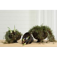 Osłonka na doniczkę emaliowana brązowa |  Wysyłka w 24h!