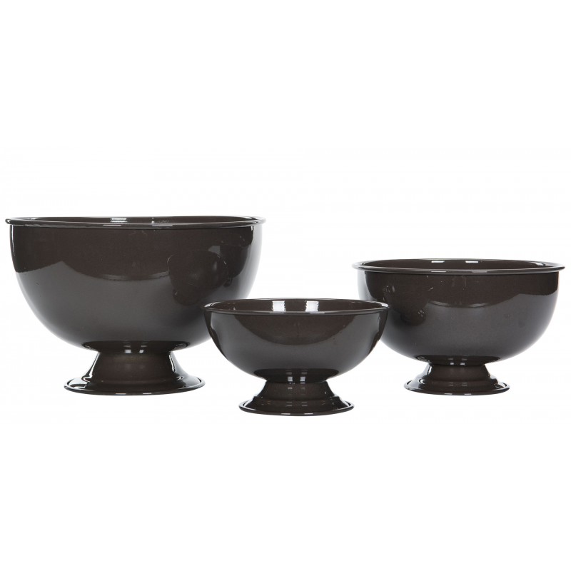 Osłonka na doniczkę emaliowana brązowa |  Wysyłka w 24h!