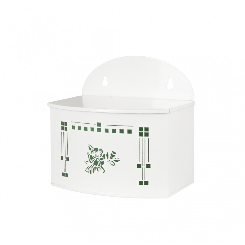 Pudełko ścienne kuchenne retro białe