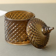 Cukiernica szklana kryształowa bursztynowa | Wysyłka w 24h!