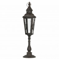 Lampion na stojaku retro metalowy postarzany czarny | Wysyłka w 24h!