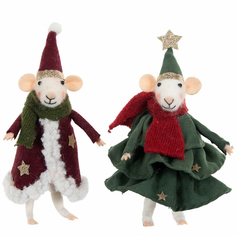Figurka świąteczna myszki w płaszczach | Wysyłka w 24h!